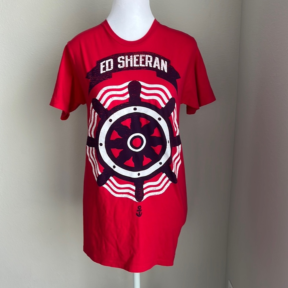 Ed Sheeran womens red,white& blue teeshirt